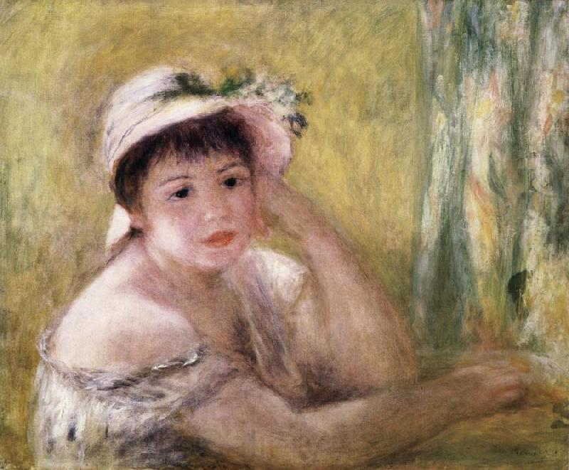 Pierre Renoir Woman with a Straw Hat Norge oil painting art